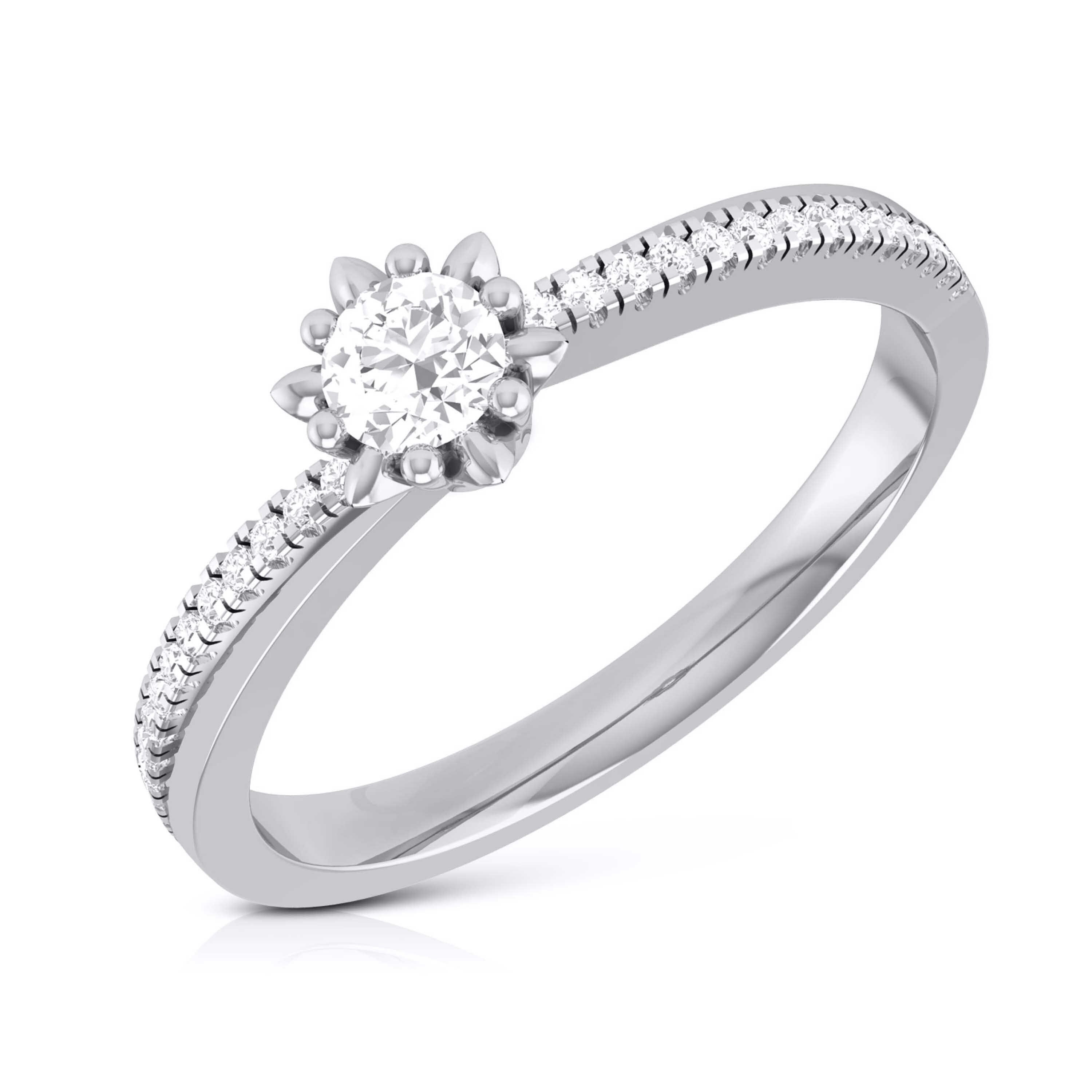 1/2 Ct Natural Round Diamond Flower Wrap Engagement Ring 14K White Gold  Plated | eBay