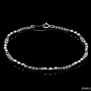 Japanese Platinum with Diamond Cut Balls Bracelet for Women JL PTB 1070