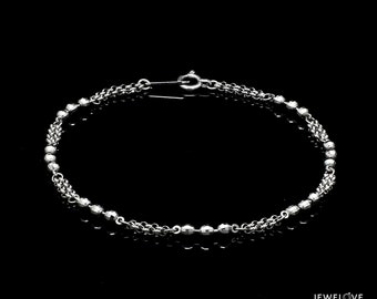 Japanese Platinum with Diamond Cut Balls Bracelet for Women JL PTB 1070