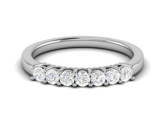 Anillo de platino con diamantes de 7 puntas para mujer JL PT Wb RD 137