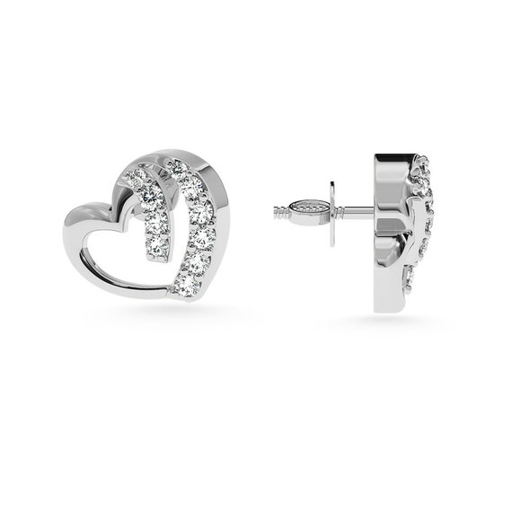 Platinum heart best sale earrings