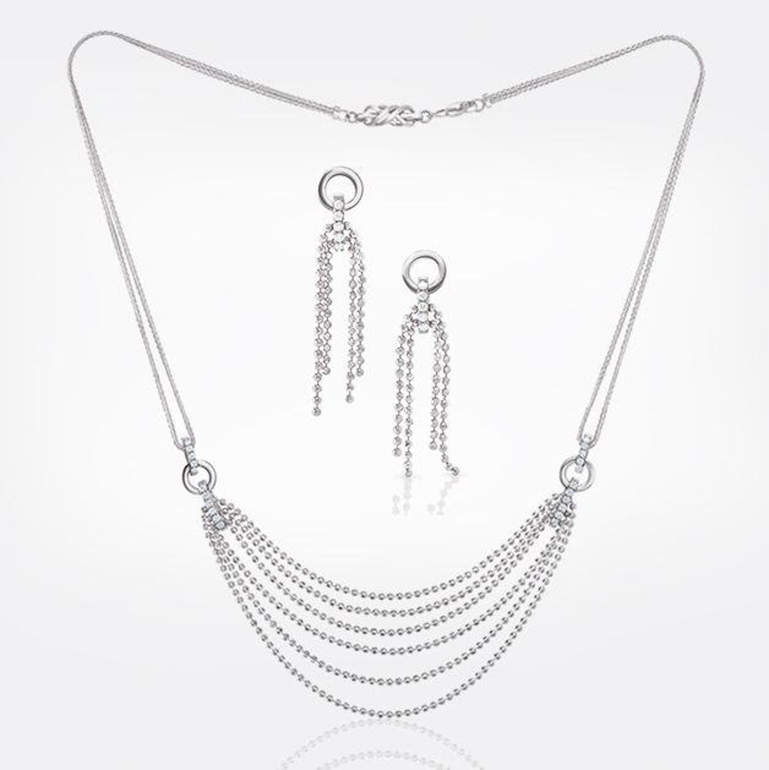 Platinum Diamond Pendant and Earrings Set | 0010346 | Beaverbrooks the  Jewellers