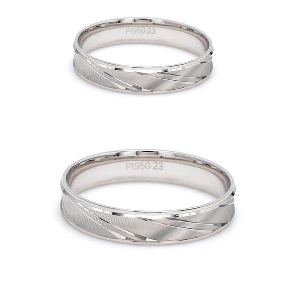 4mm Stainless Steel Men & Women Wedding Rings - Set and Beveled Endless Love  His and Hers Wedding Band Size 6 to 10 - Walmart.com