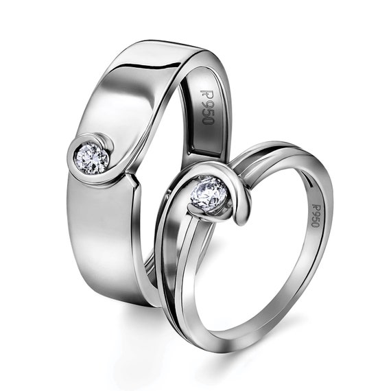Single Diamond Platinum Love Bands Twists Turns of Life