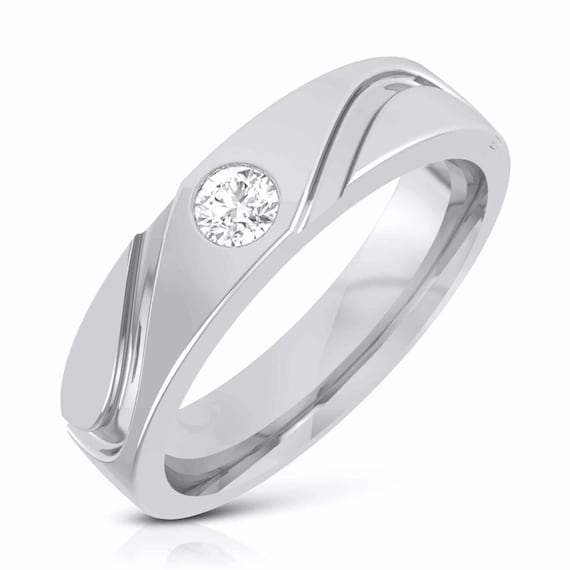 Single Diamond Platinum Ring for Men JL PT B 15 Etsy Canada
