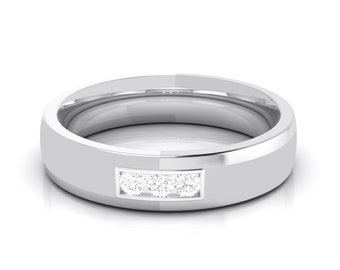 Anillo de platino con 3 diamantes para mujer JL PT R-8011