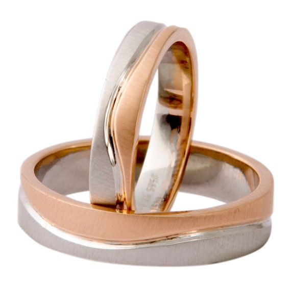 Bold Gold Band | Couple Rings In Rose Gold | Engagement Jewellery