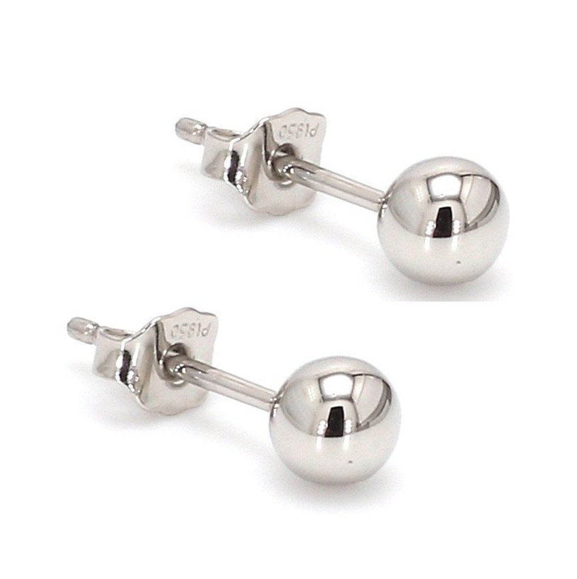 5mm Platinum Ball Earrings Studs JL PT E 187 Etsy