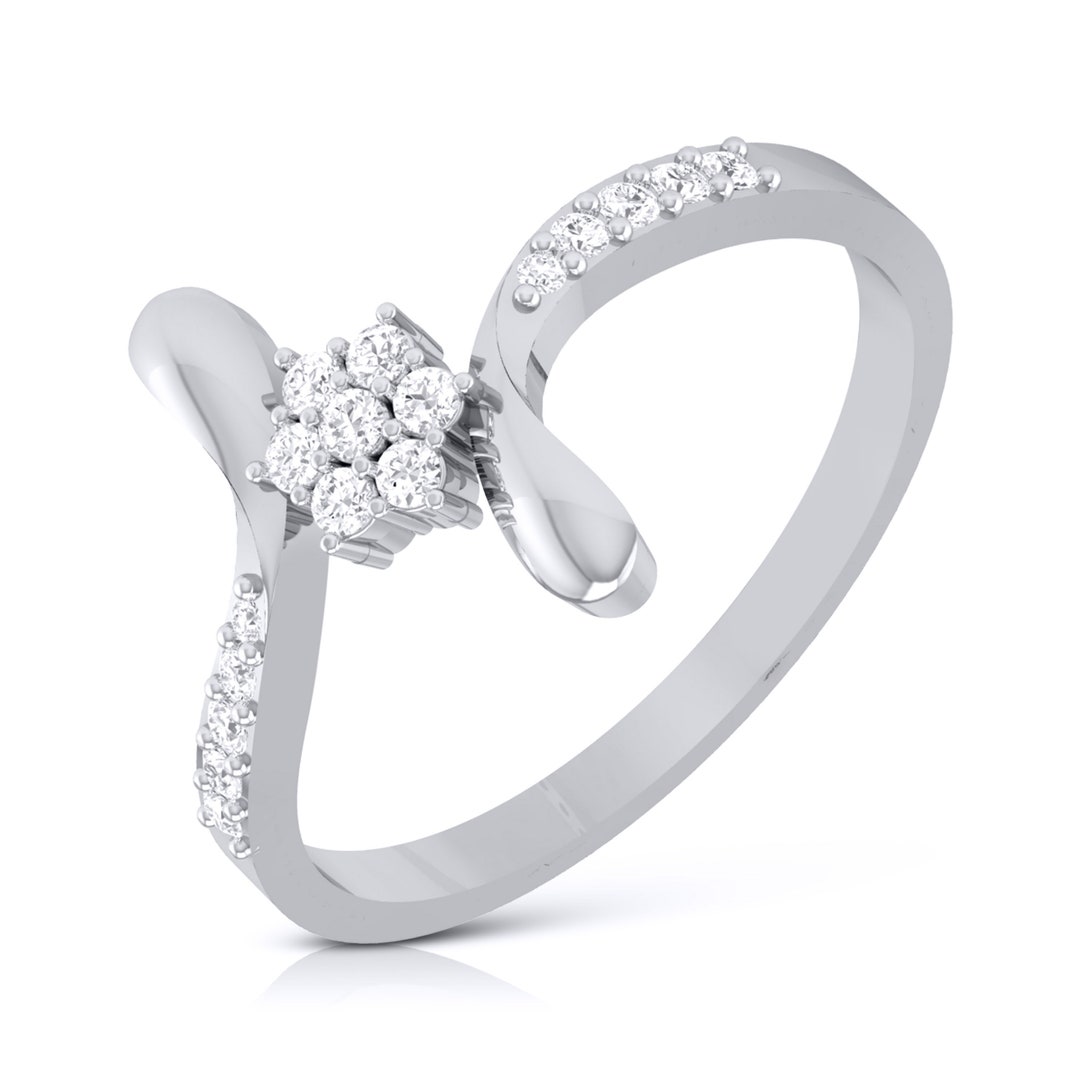 Heart Rings Faux Diamond Engagement Ring Women Girls Luxury - Temu