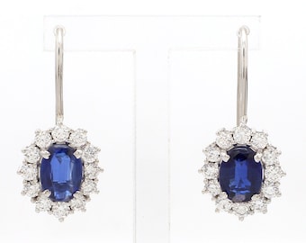 Platinum Kyanite Earrings with Natural Diamonds