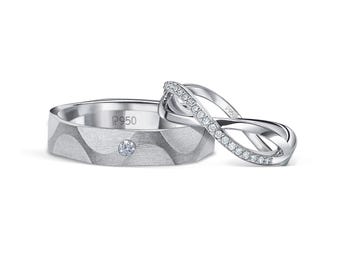 Platinum Couple Rings with Diamonds JL PT 929