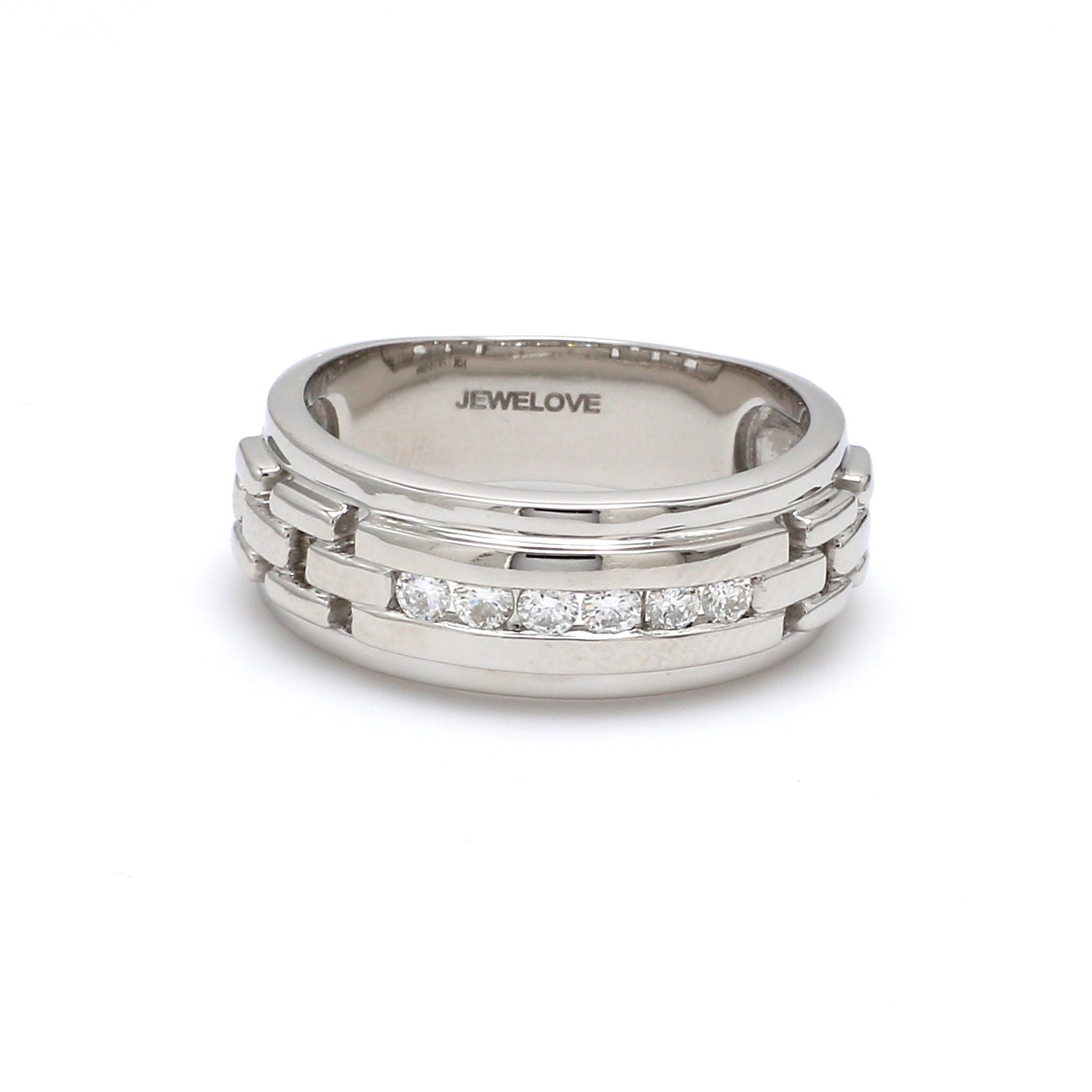 Mens Platinum Wedding Band with Diamonds SJ PTO 229 Etsy