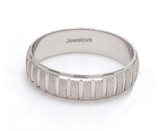 Plain Platinum Ring with Textured Blocks for Men JL PT 619