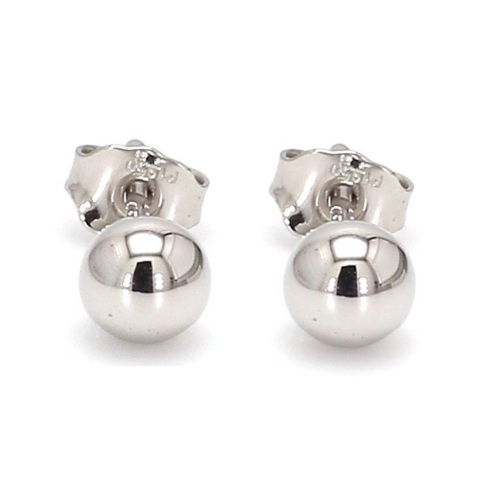 5mm Platinum Ball Earrings Studs JL PT E 187 Etsy