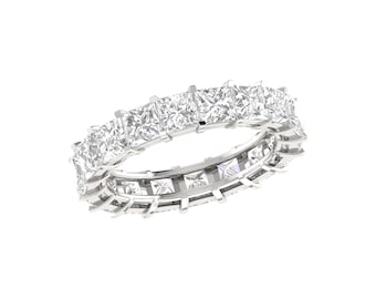 Platinum Eternity Ring: 3.60 ct Princess Cut Lab Grown Diamonds