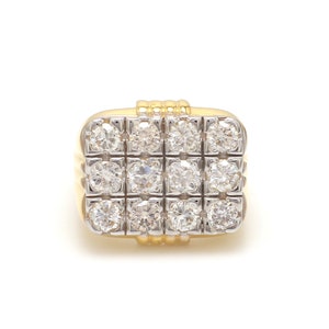 18K Yellow Gold Diamond Ring for Men