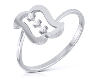 Anillo de platino con 3 diamantes para mujer JL PT LR 38