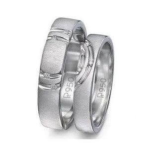 Concentric Circles Platinum Couple Rings with Diamonds JL PT 418