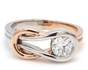 Infinity Platinum Rose Gold Solitaire Ring for Women JL PT 468-A