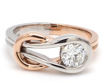 Anello solitario Infinity platino in oro rosa da donna JL PT 468-A