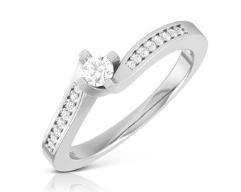 Platinum Diamond 15-Pointer Engagement Ring for Women JL PT R-61