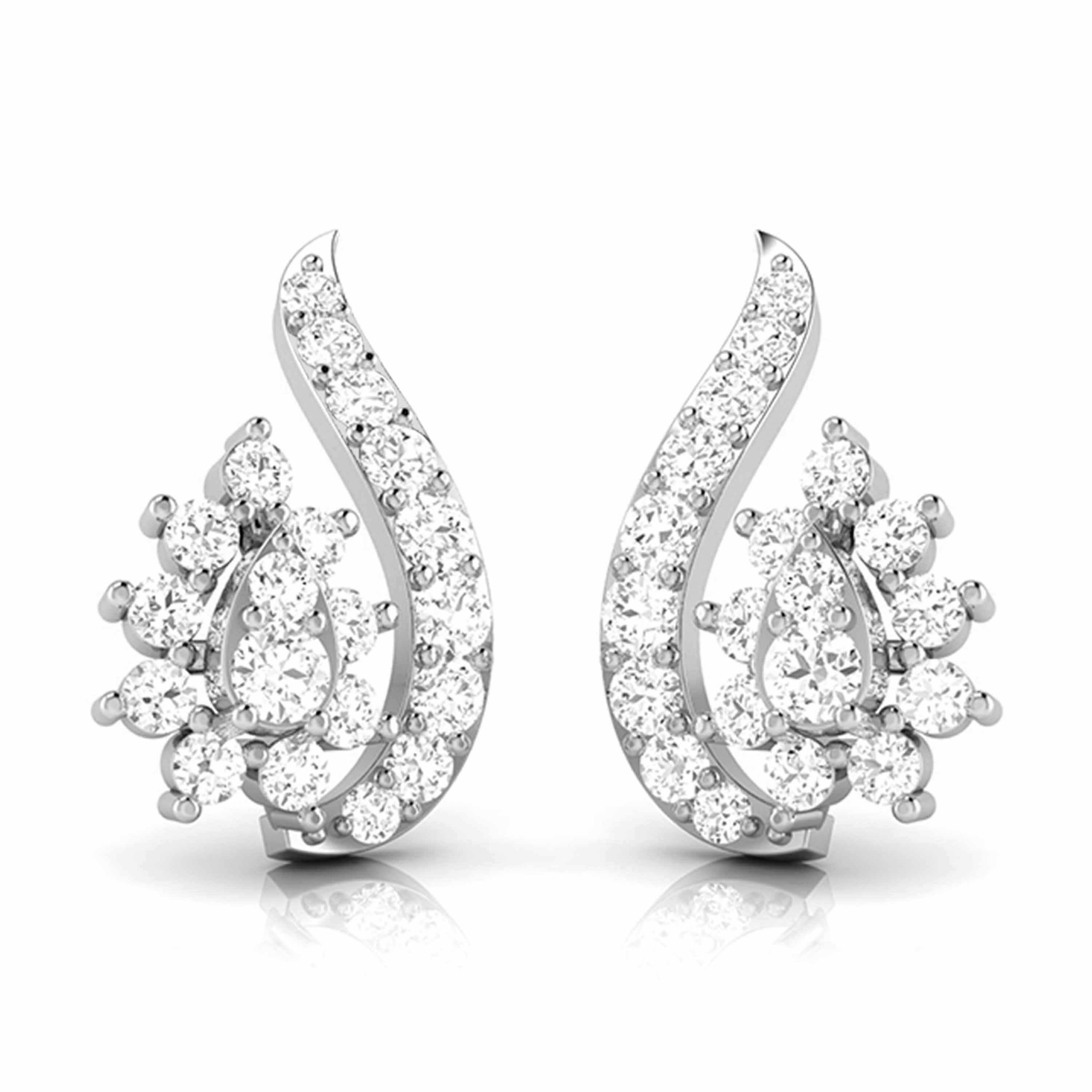Platinum Earrings With Diamonds JL PT E ST 2233 - Etsy display picture 2