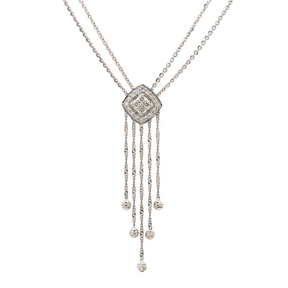 Elegant Platinum Evara Diamond Necklace Earrings With Diamonds
