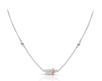 Collar Evara de platino en oro rosa con diamantes para mujer JL PT N 186