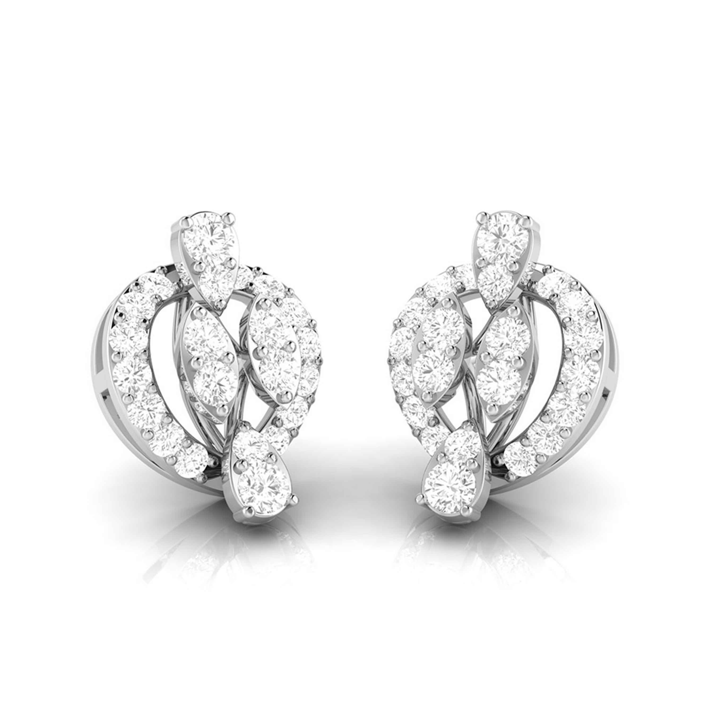 Beautiful Platinum Earrings With Diamonds for Women JL PT E ST