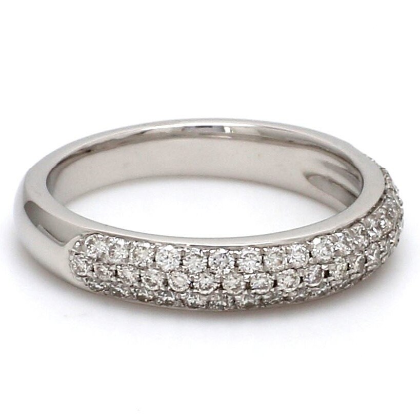 Designer Platinum Wedding Band with Diamonds for Women SJ PTO | Etsy