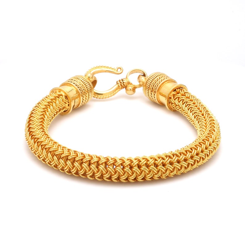 22K Yellow Gold Bracelet for Men JL AU Etsy