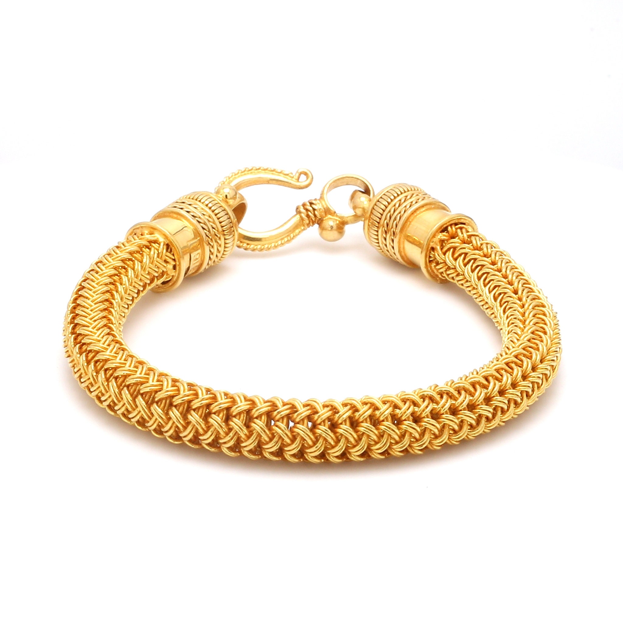 Contemporary Abstract Charm 22k Gold Bracelet – Andaaz Jewelers