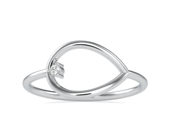 Single Diamond Platinum Engagement Ring JL PT 0683