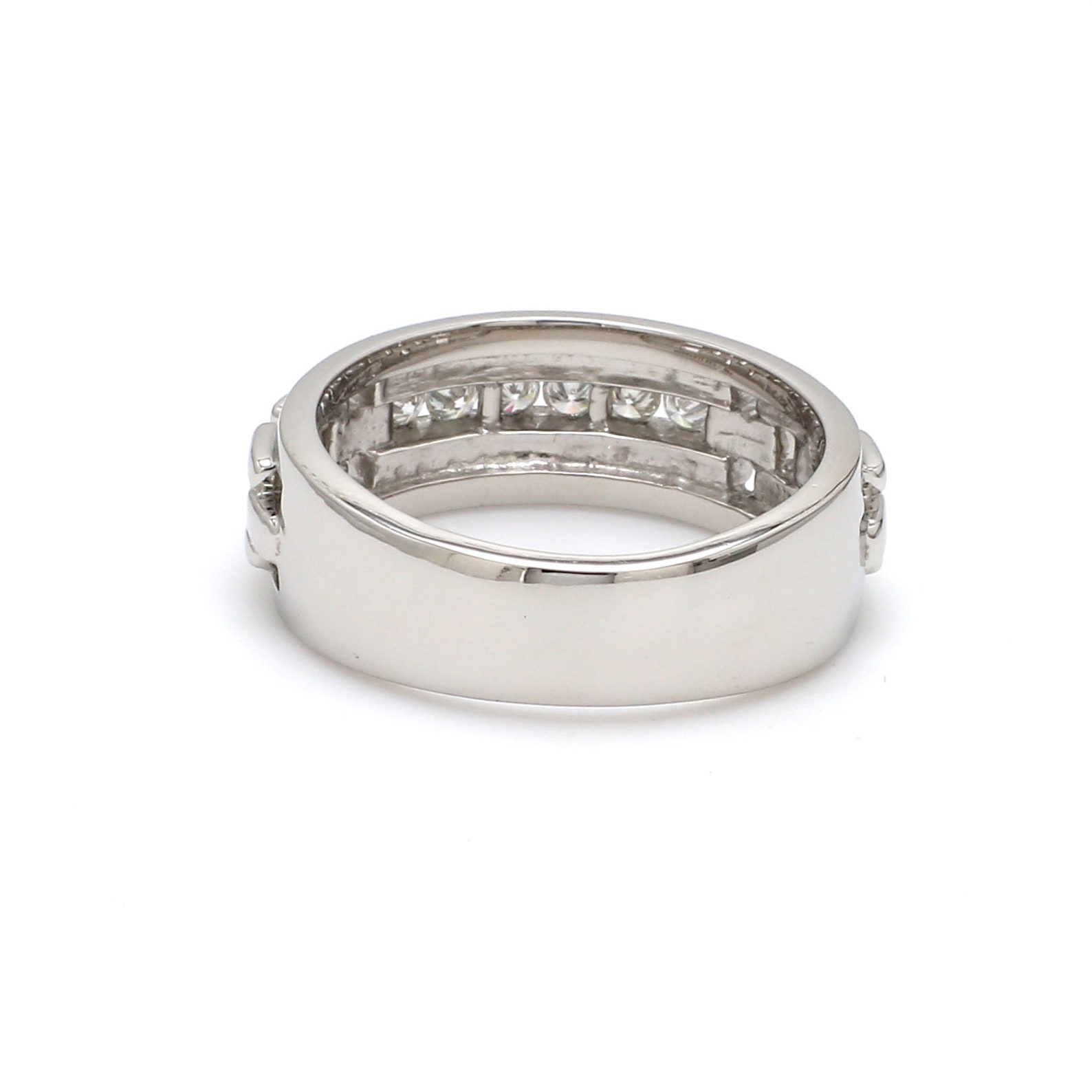 Mens Platinum Wedding Band with Diamonds SJ PTO 229 Etsy