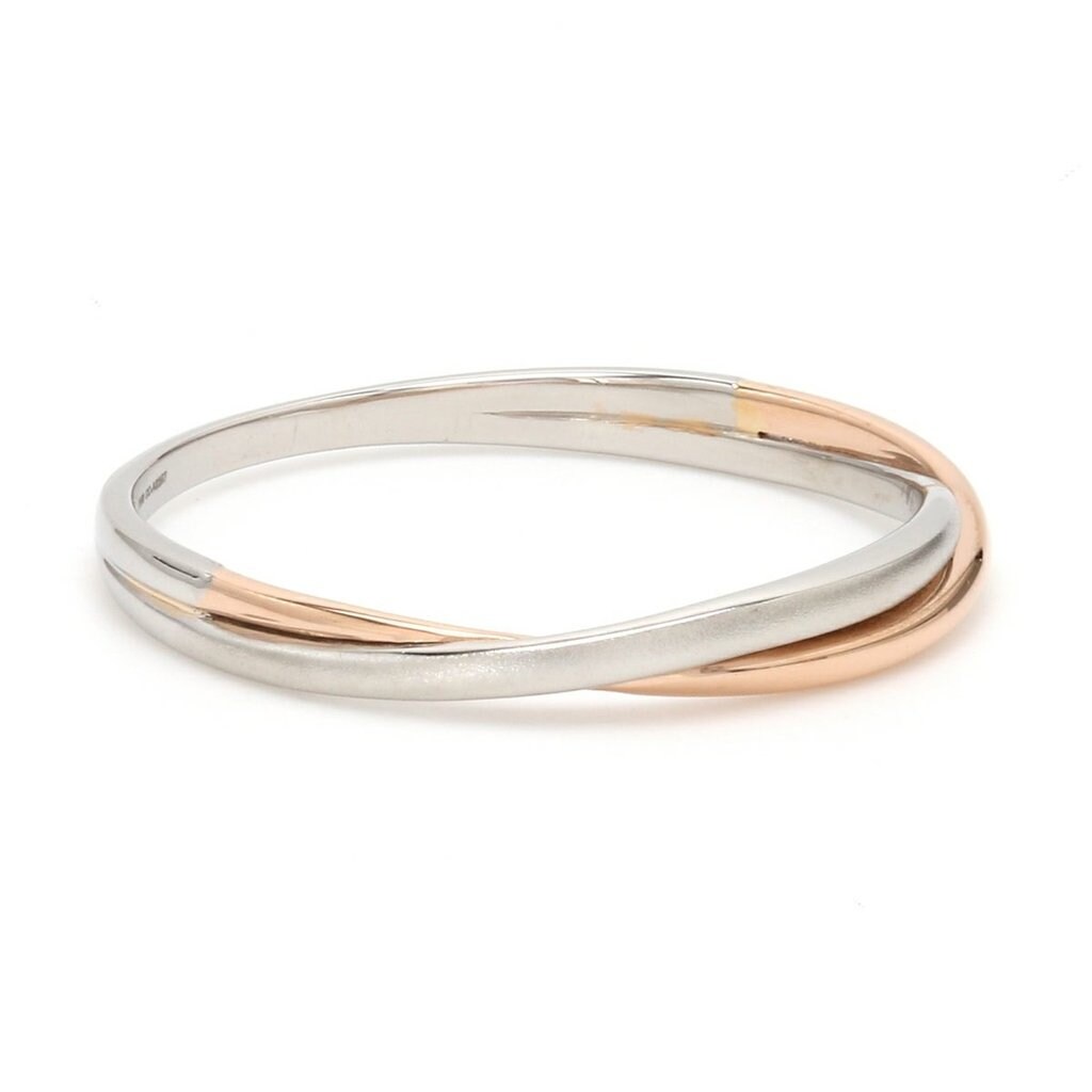 Thin Platinum & Rose Gold Fusion Ring for Women JL PT 335 - Etsy