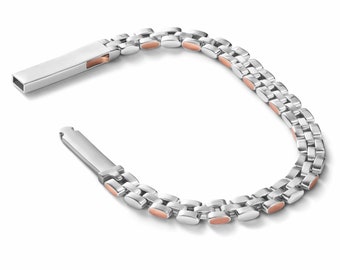 Men of Platinum | Rose Gold Fusion Bracelet for Men JL PTB 650