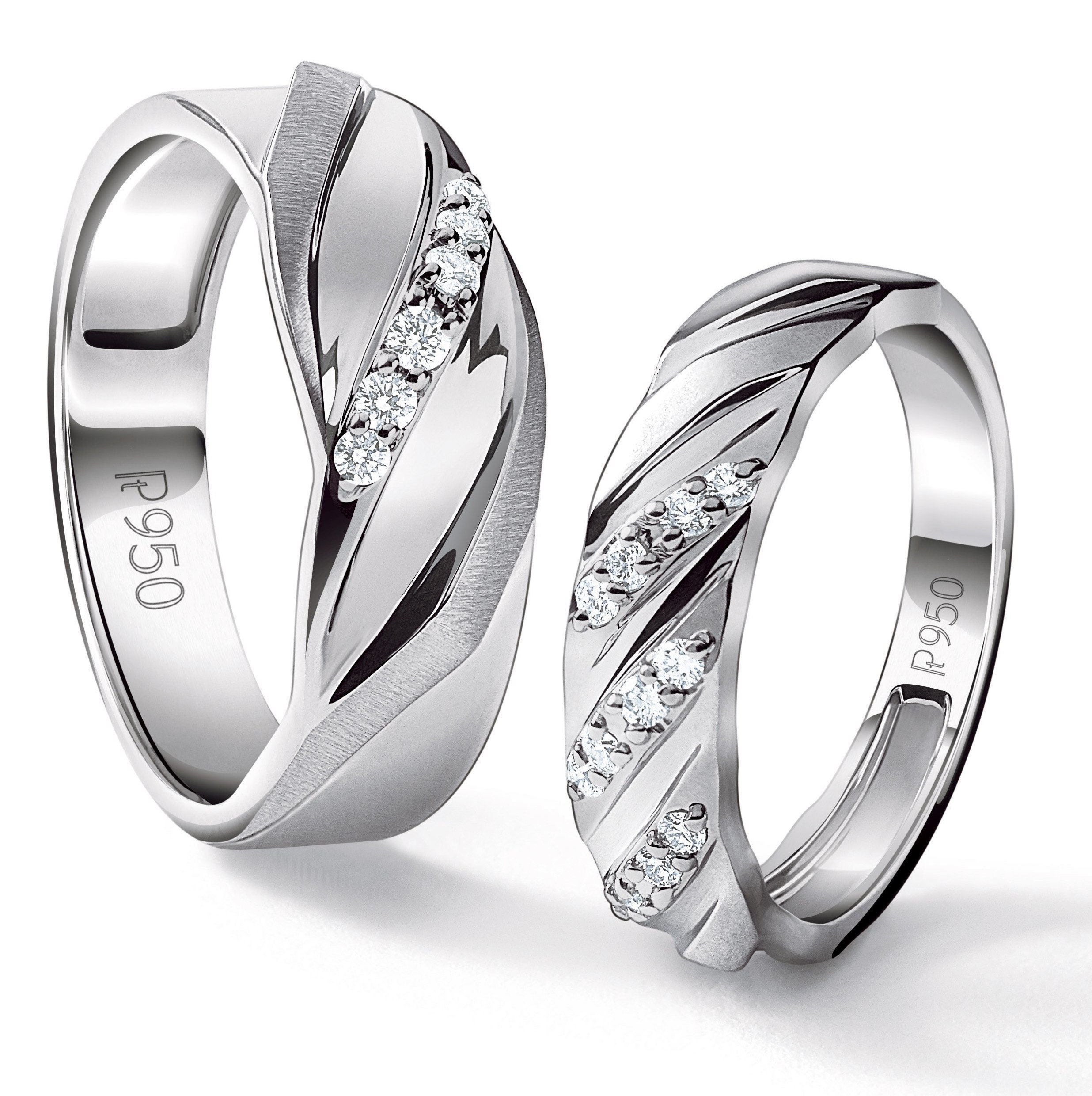 Buy Compliments of Love Designer Platinum Couple Rings With