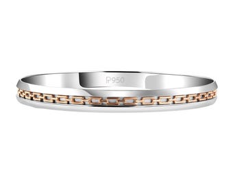 Platinum Kada Bangle | 95% Platinum & 18K Rose Gold for Men | JL PTB 1196
