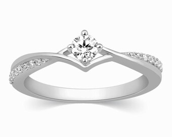 20 Pointer Platinum Diamond Engagement Ring  JL PT 573-A