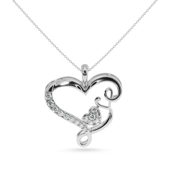 Designer Platinum Heart Diamond Pendant 