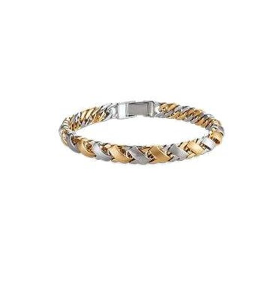 VINAY , ELEGANT BRASS HIGH GOLD AND PLATINUM FINISH BRACELET FOR MEN - –  www.soosi.co.in