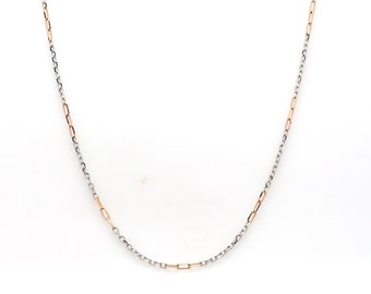 Thin Platinum & Rose Gold Chain for Women JL PT CH 954