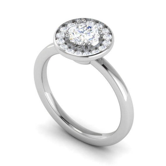 Single halo engagement on sale ring