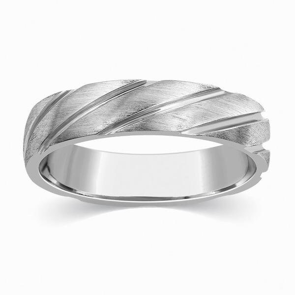 Plain Platinum Ring for Men With Grooves SJ PTO 293 Etsy
