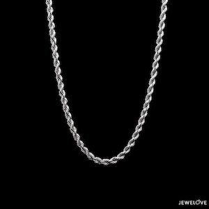 3mm Japanese Platinum Diamond Cut Rope Chain for Men JL PT CH 903-B
