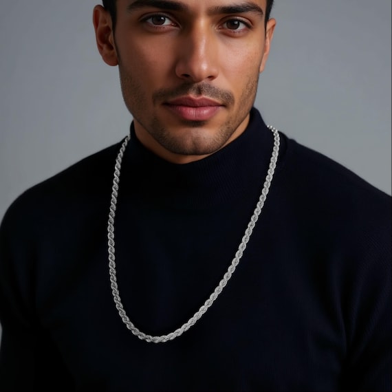 2.75mm Platinum Rope Chain for Men JL PT CH 903-A - Etsy