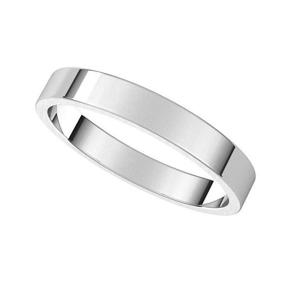 3mm Flat Platinum Wedding Band SJ PTO 223-flat