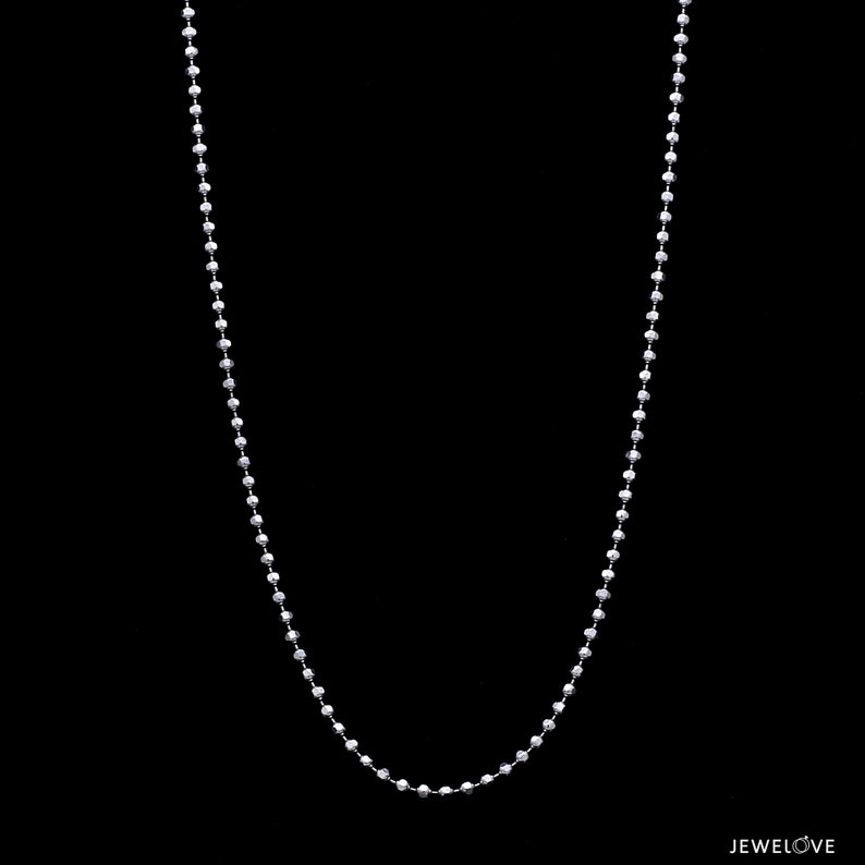 Platinum Chain with Diamond Cut Balls JL PT 748 image 3