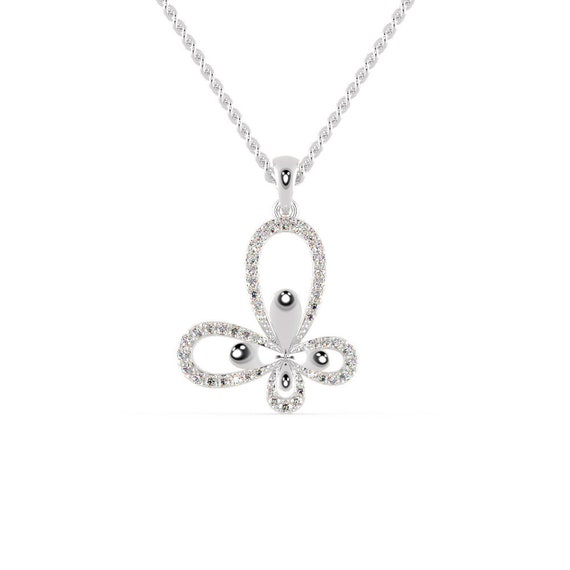 Platinum butterfly necklace clearance