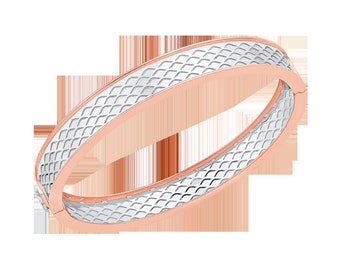 Designer Platinum Kada mit Rose Gold Kanten für Herren JL PTB 0284